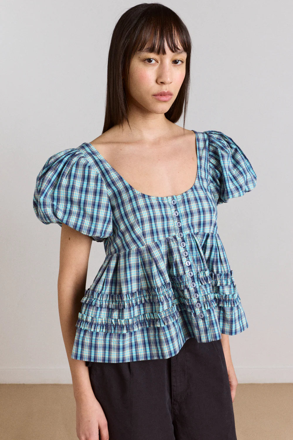 Summer Joy Blouse-Tomboy Check