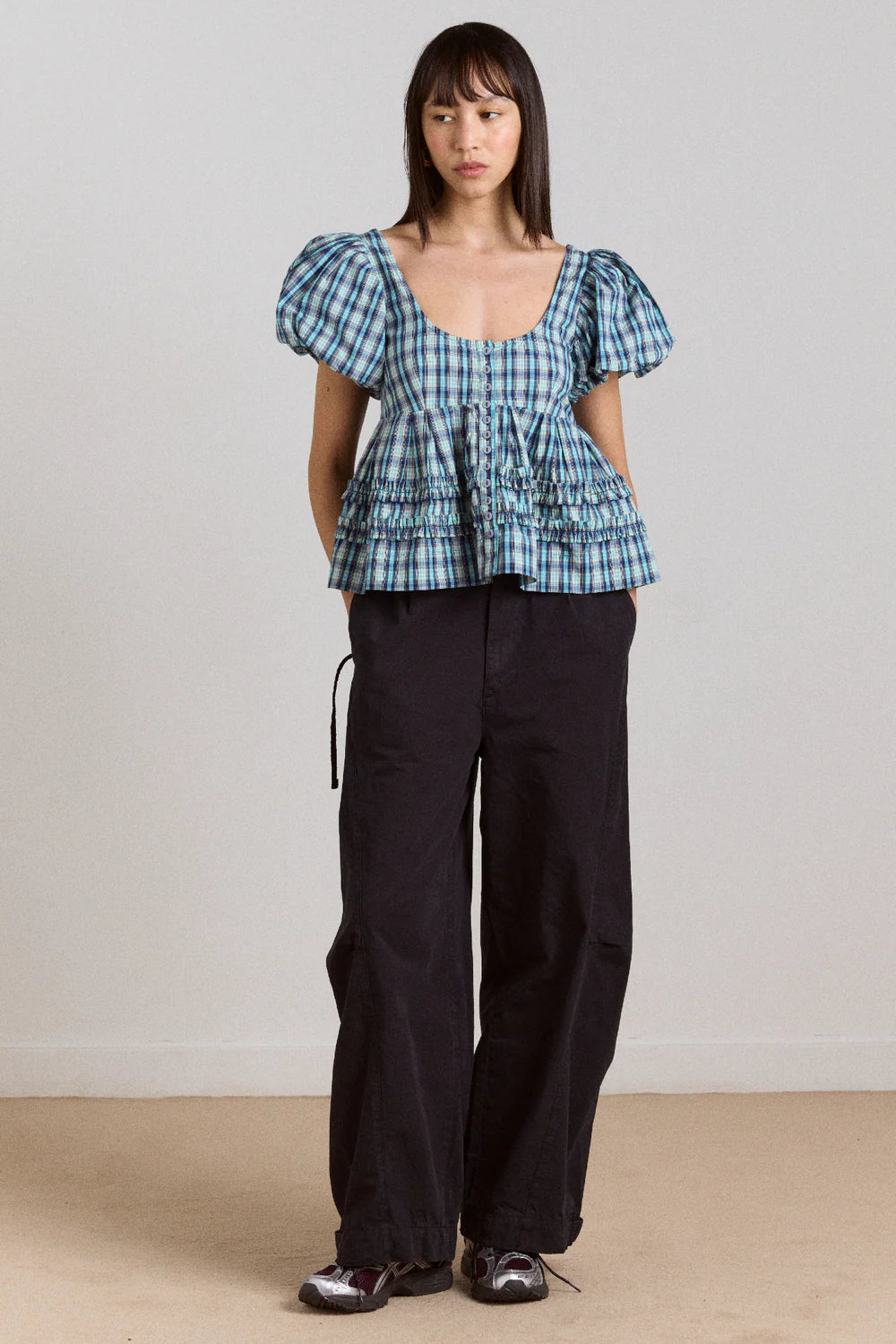 Summer Joy Blouse-Tomboy Check