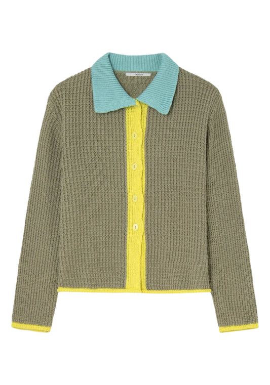 Misty Caqui Jersey Cardigan