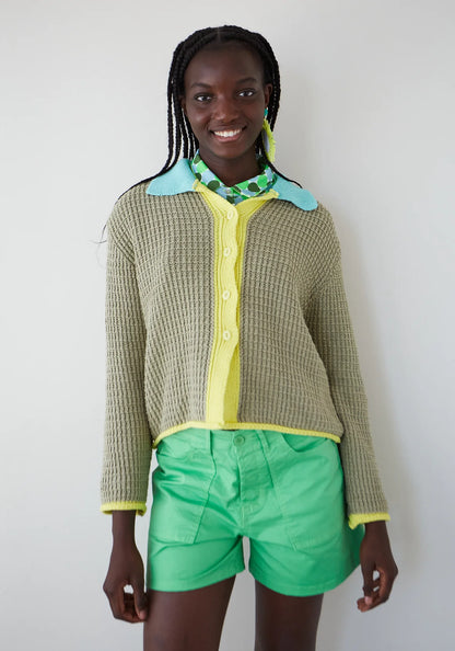 Misty Caqui Jersey Cardigan