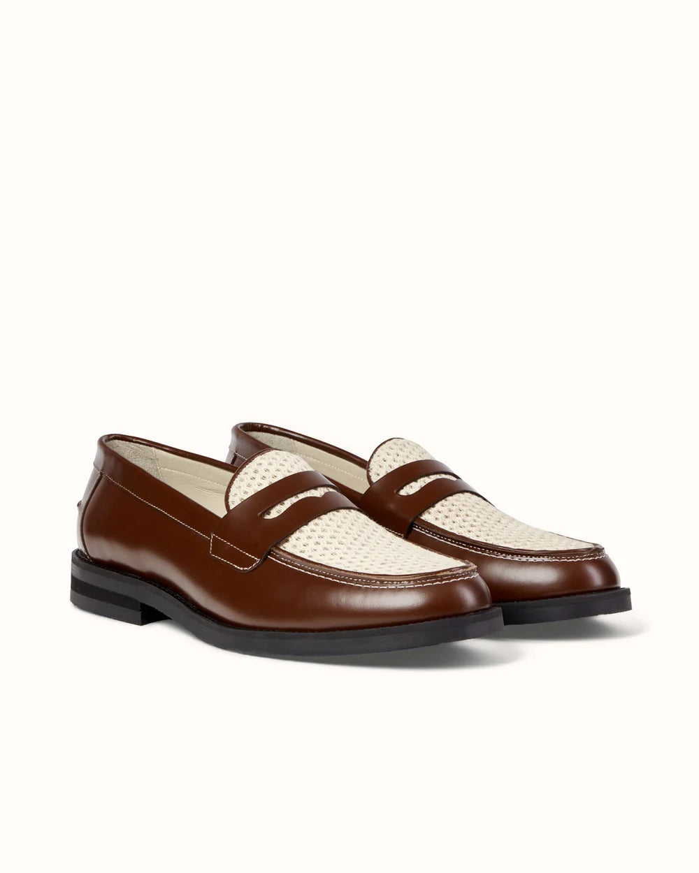 Wilde Chestnut + White Penny Loafer
