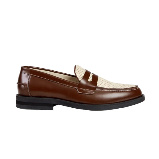 Wilde Chestnut + White Penny Loafer