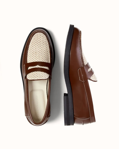 Wilde Chestnut + White Penny Loafer