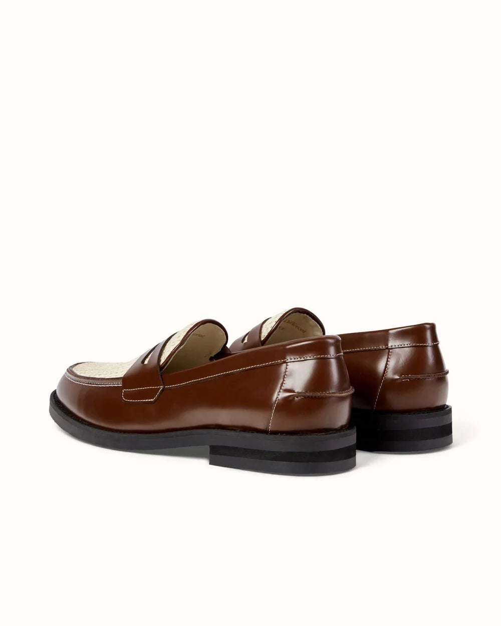 Wilde Chestnut + White Penny Loafer