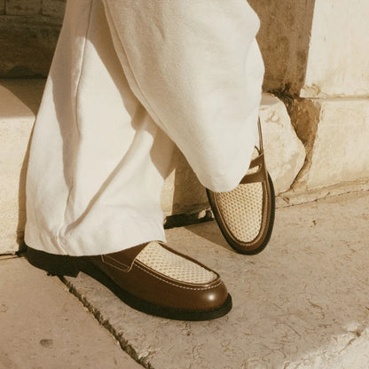 Wilde Chestnut + White Penny Loafer