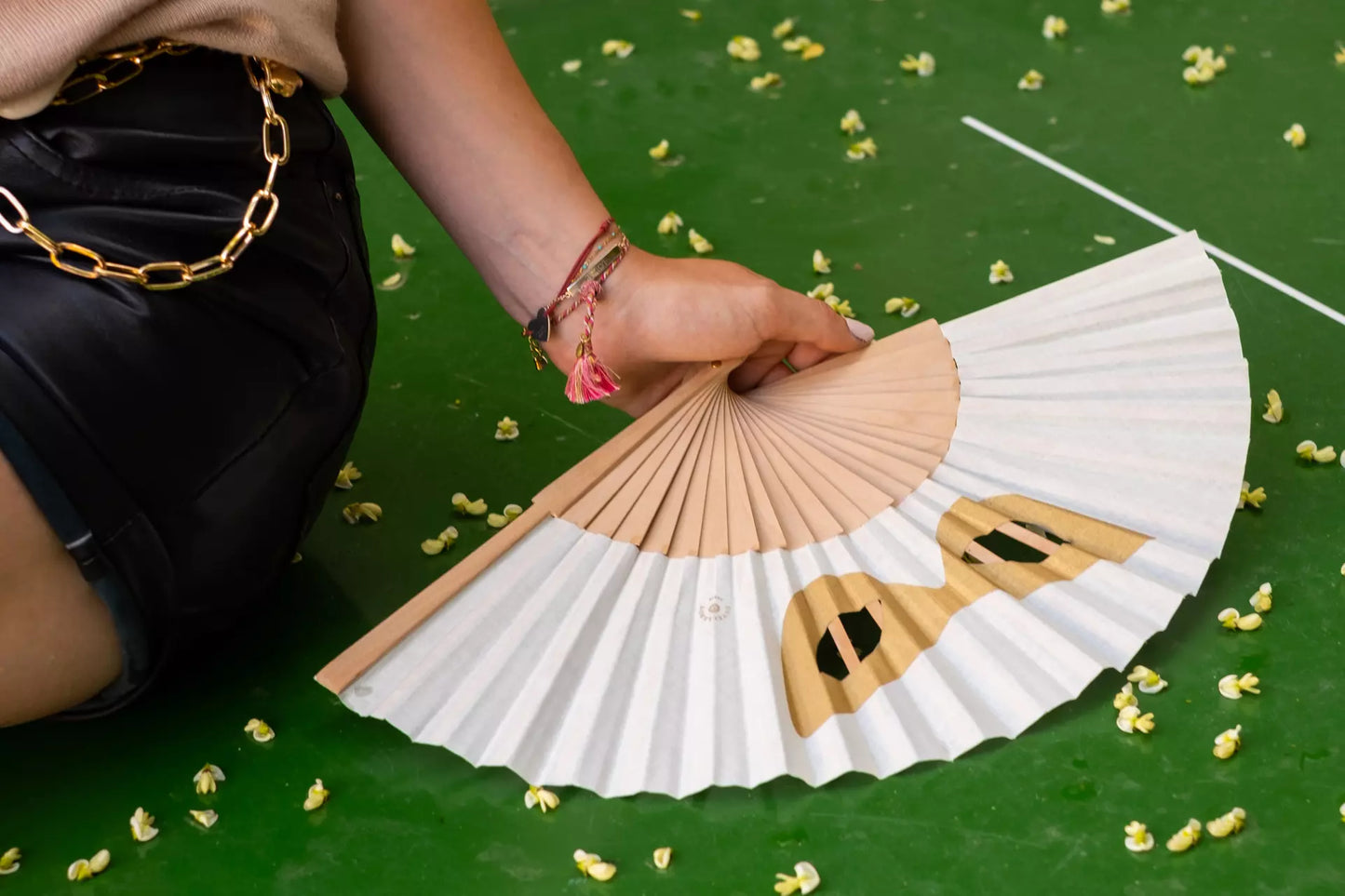 Mask Hand-Fans Ivory