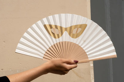 Mask Hand-Fans Ivory