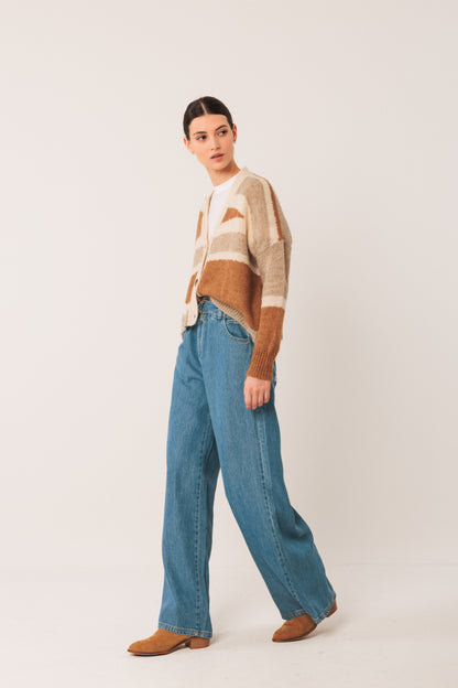 INTARSIA ALPACA JACKET