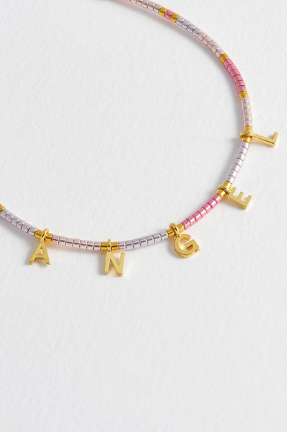 Pink Miyuki Angel Bracelet - Gold Plated