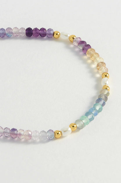 Flourite And Pearl Bracelet