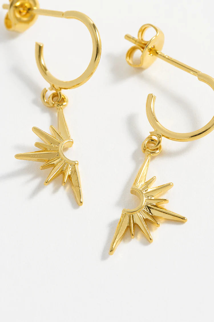 Half Star Hoops - Gold Plated