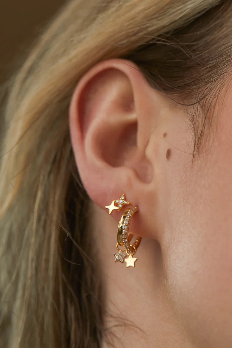 Duo Star Studs - Gold Plated