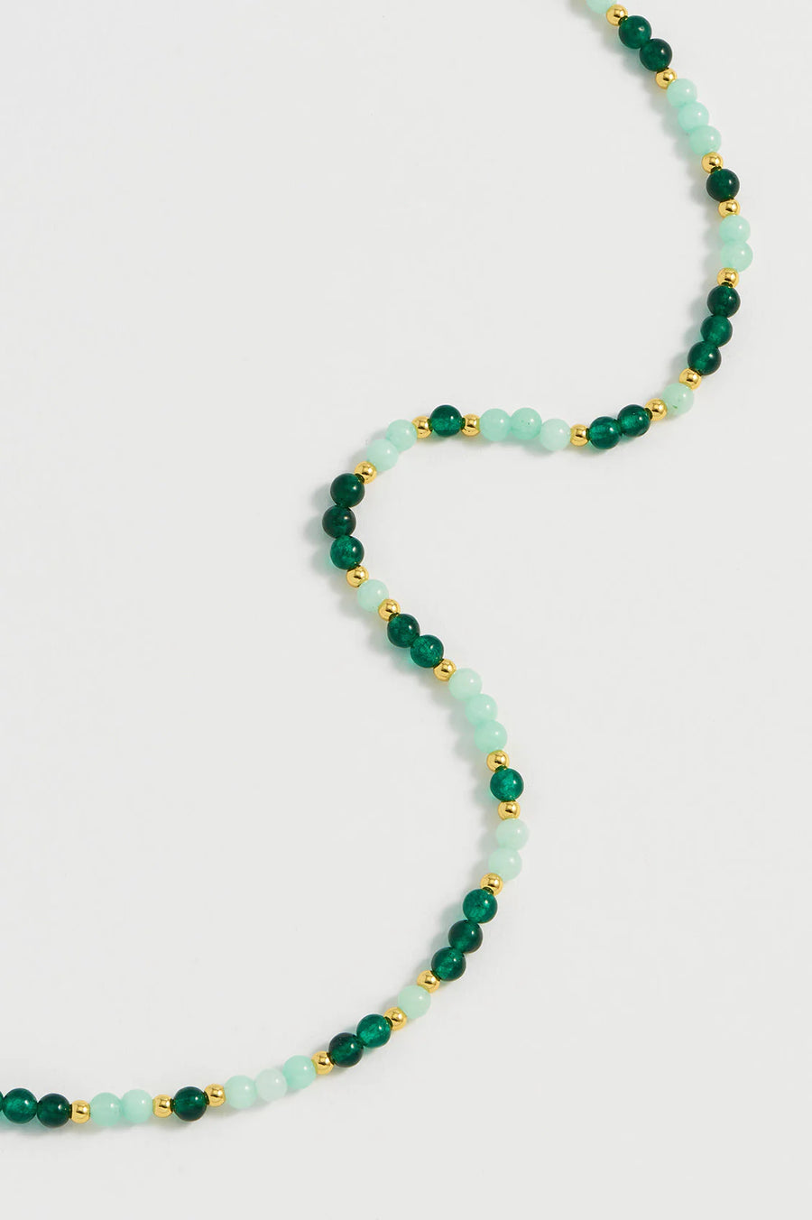 T-Bar Mix Green Beaded Necklace