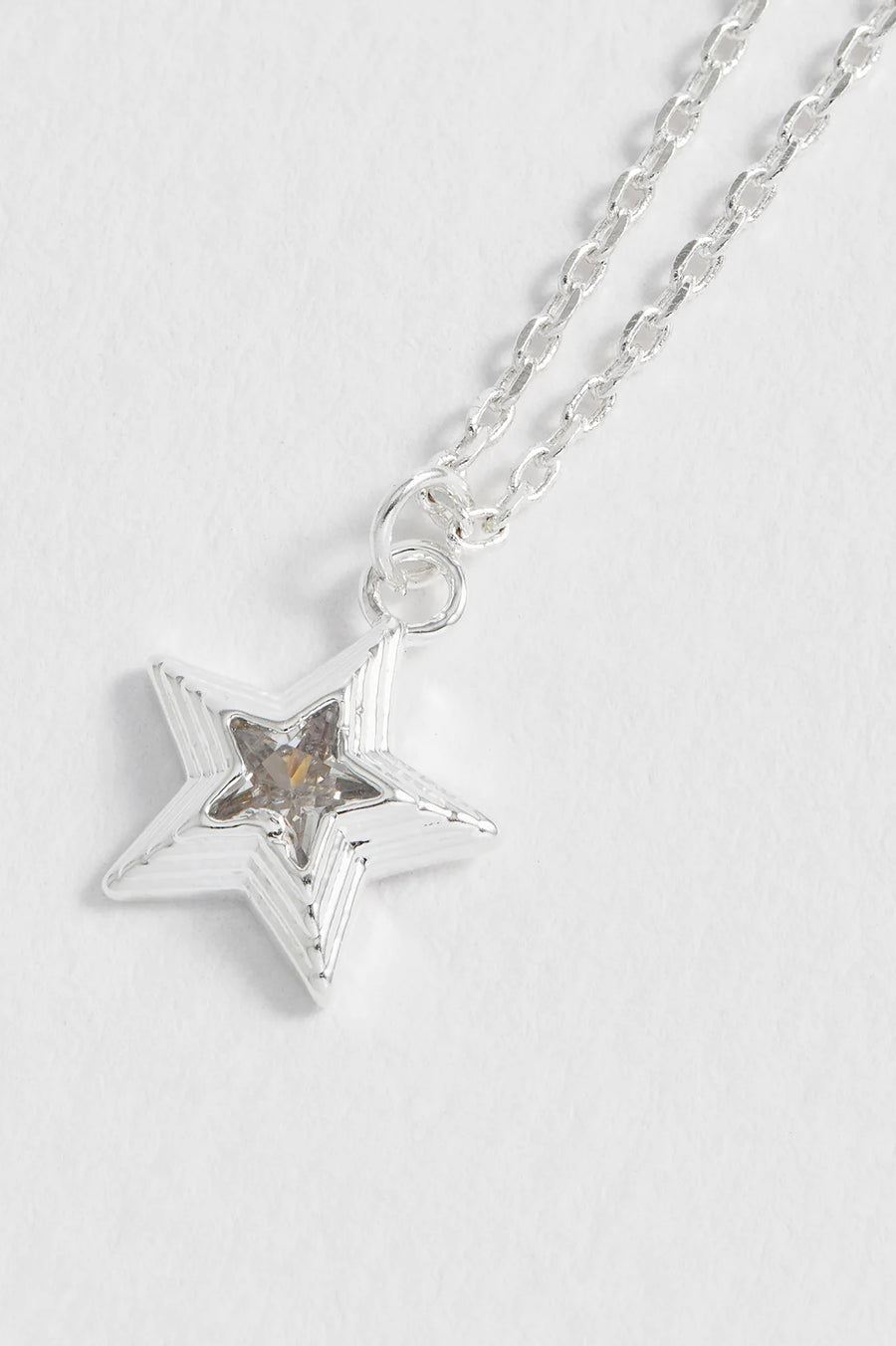Blue Star Necklace - Silver Plated