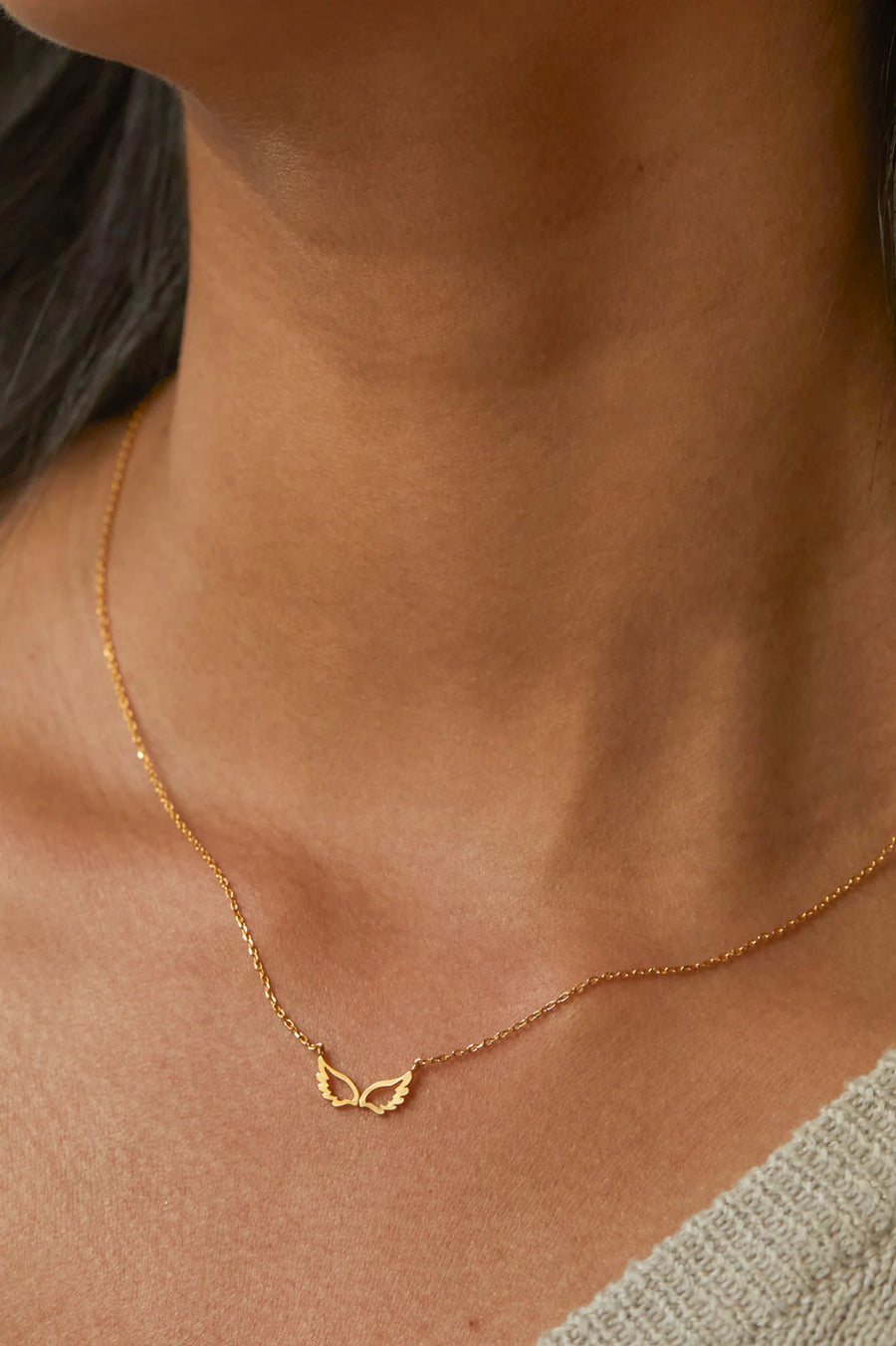 Angel Wing Necklace - Gold Plated