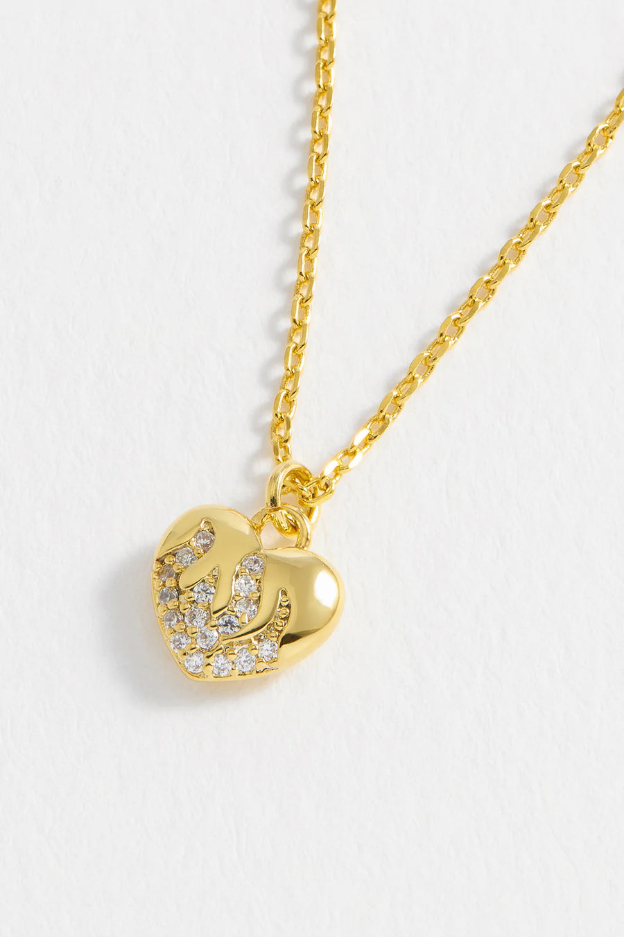 Flame Heart Necklace - Gold Plated