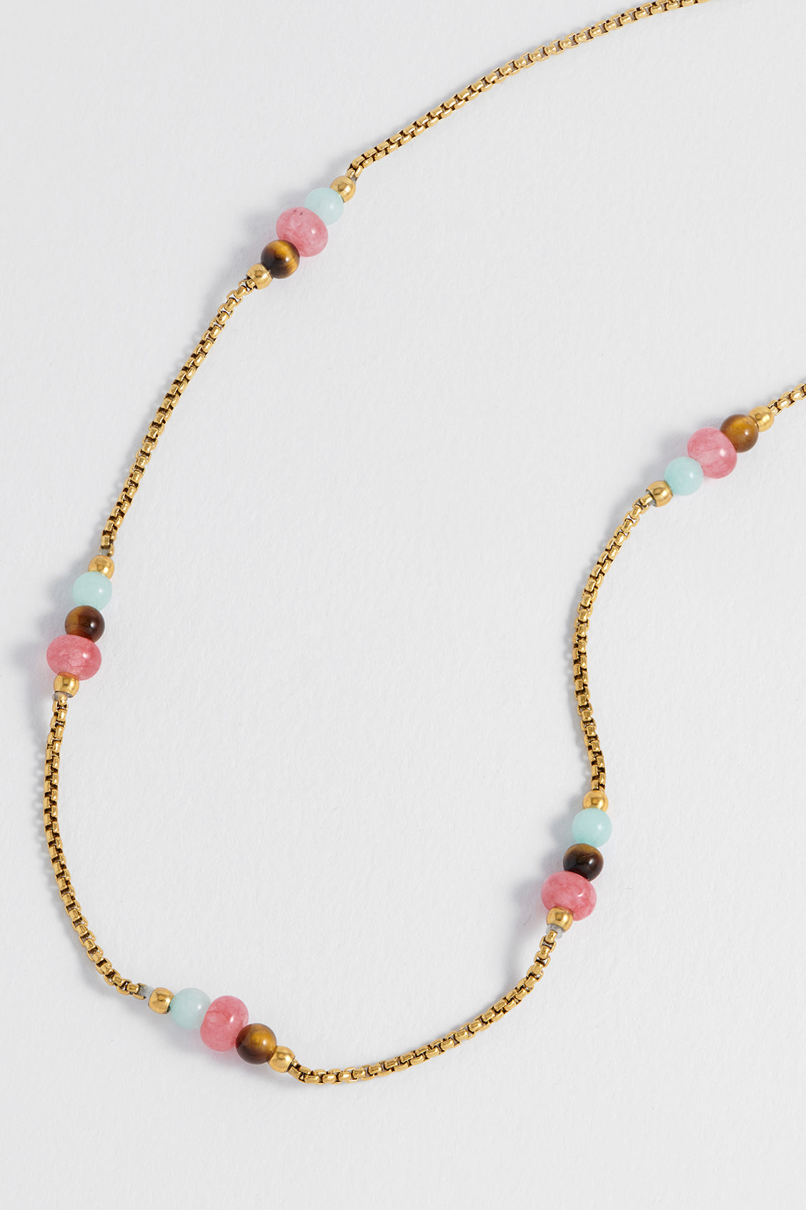 Multi Gemstone Rope Chain Necklace