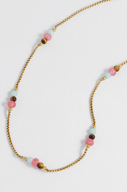 Multi Gemstone Rope Chain Necklace