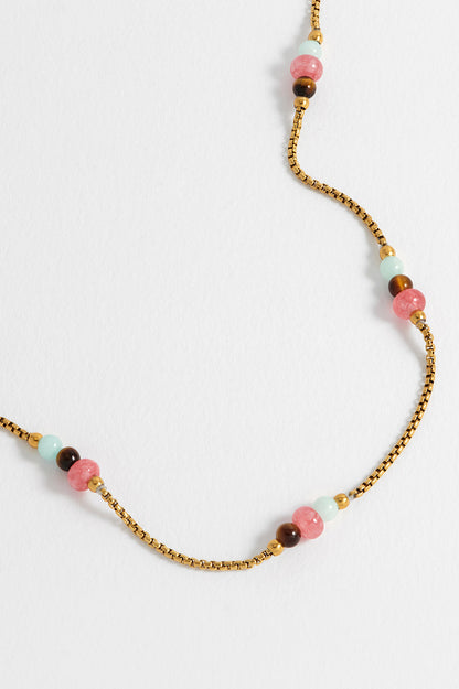 Multi Gemstone Rope Chain Necklace