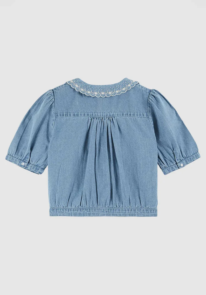 Denim Crop Blouse