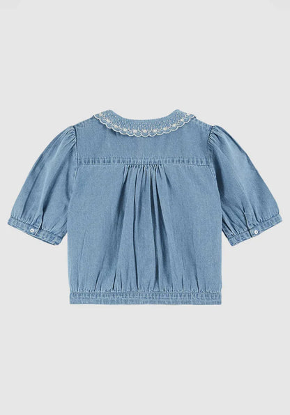 Denim Crop Blouse