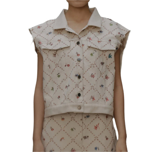 Electra Printed Denim Vest