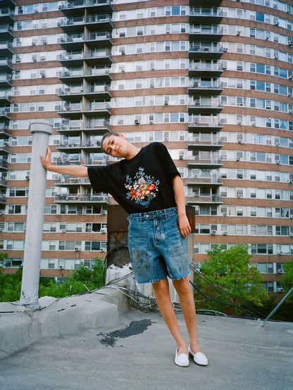 Embroidered Flower Tee