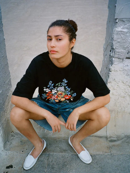Embroidered Flower Tee
