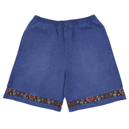 Embroidery Twill Floral Shorts