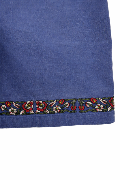 Embroidery Twill Floral Shorts