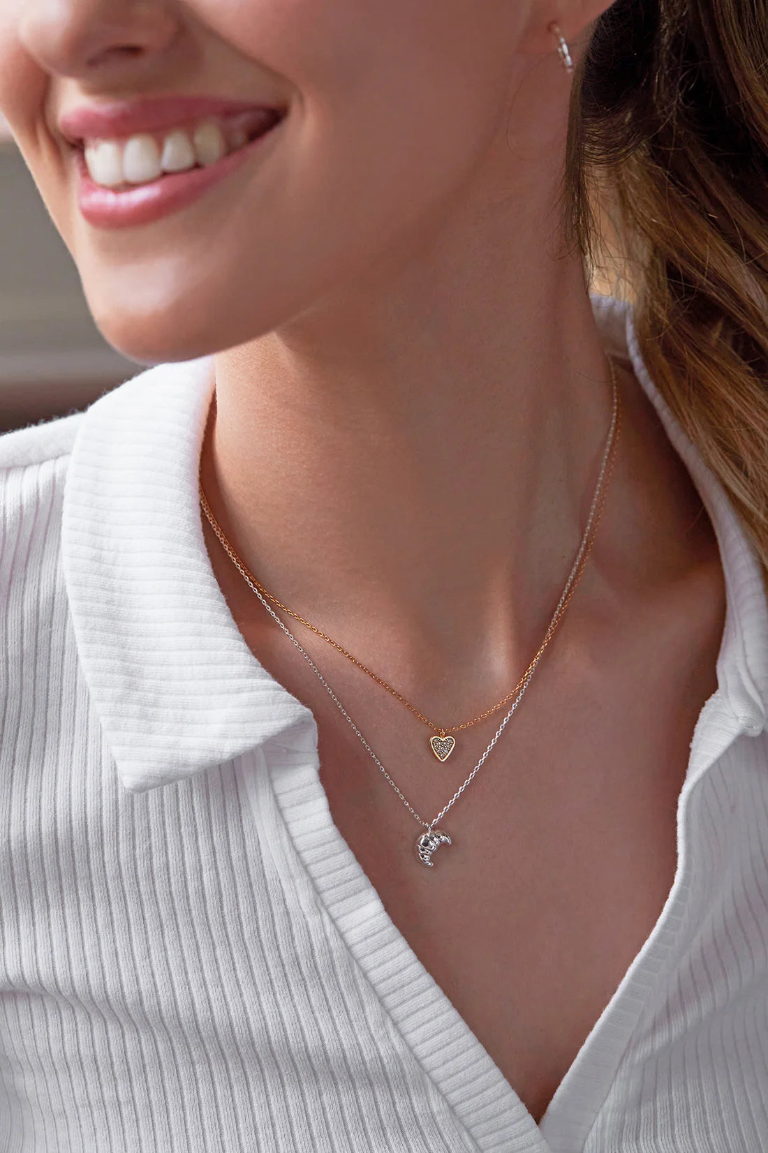 Croissant Necklace - Silver