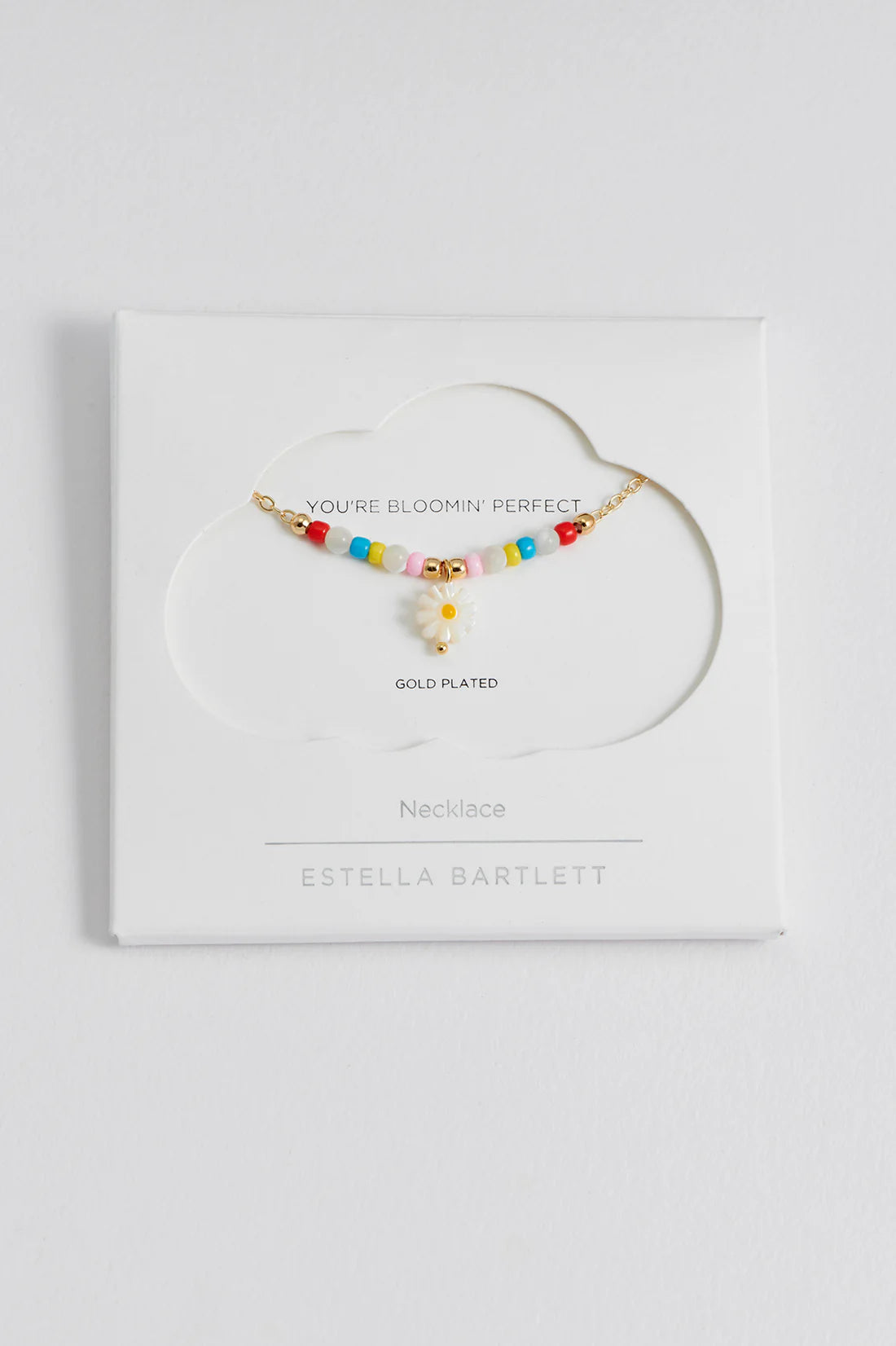 Flower Shell Bead And Chain Necklace