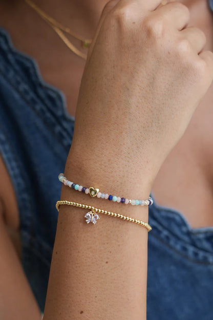 Pastel Gemstone Heart CZ Amelia Bracelet