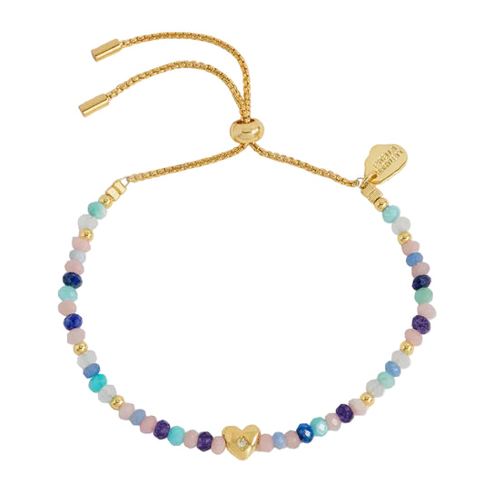 Pastel Gemstone Heart CZ Amelia Bracelet