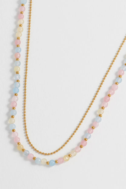 Pastel Multi Gemstone Double Necklace