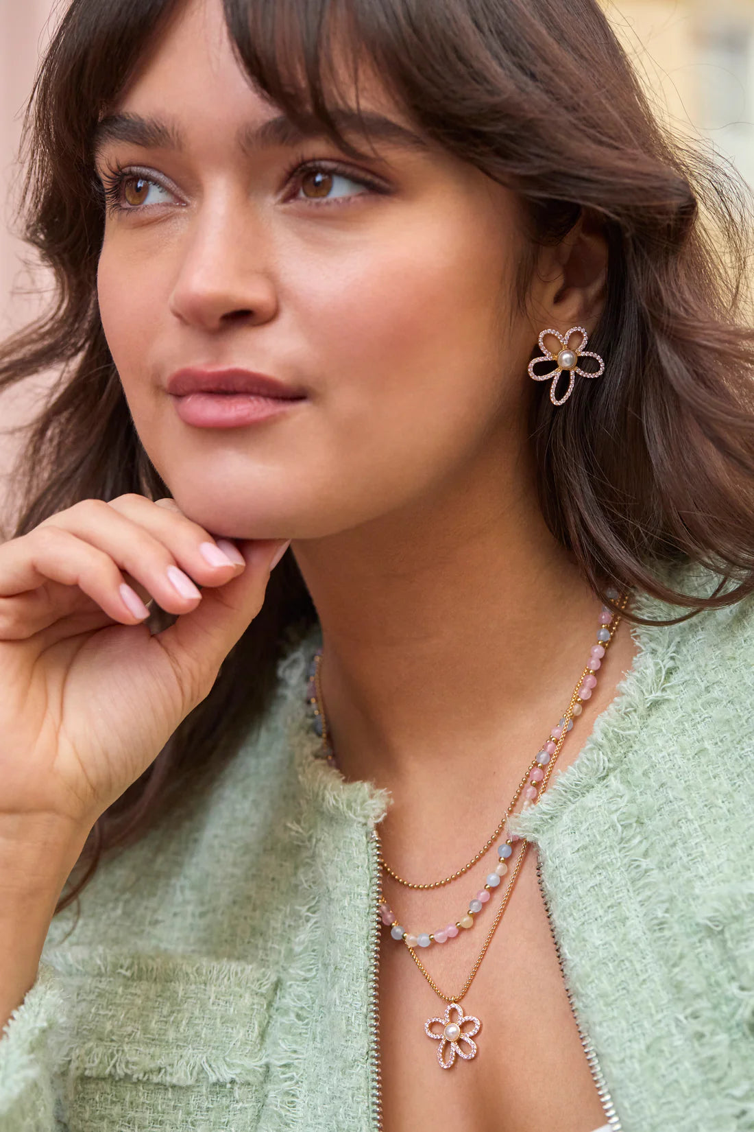 Pastel Multi Gemstone Double Necklace