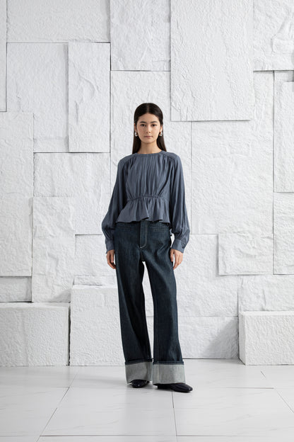 Crinkle Gathered Blouse