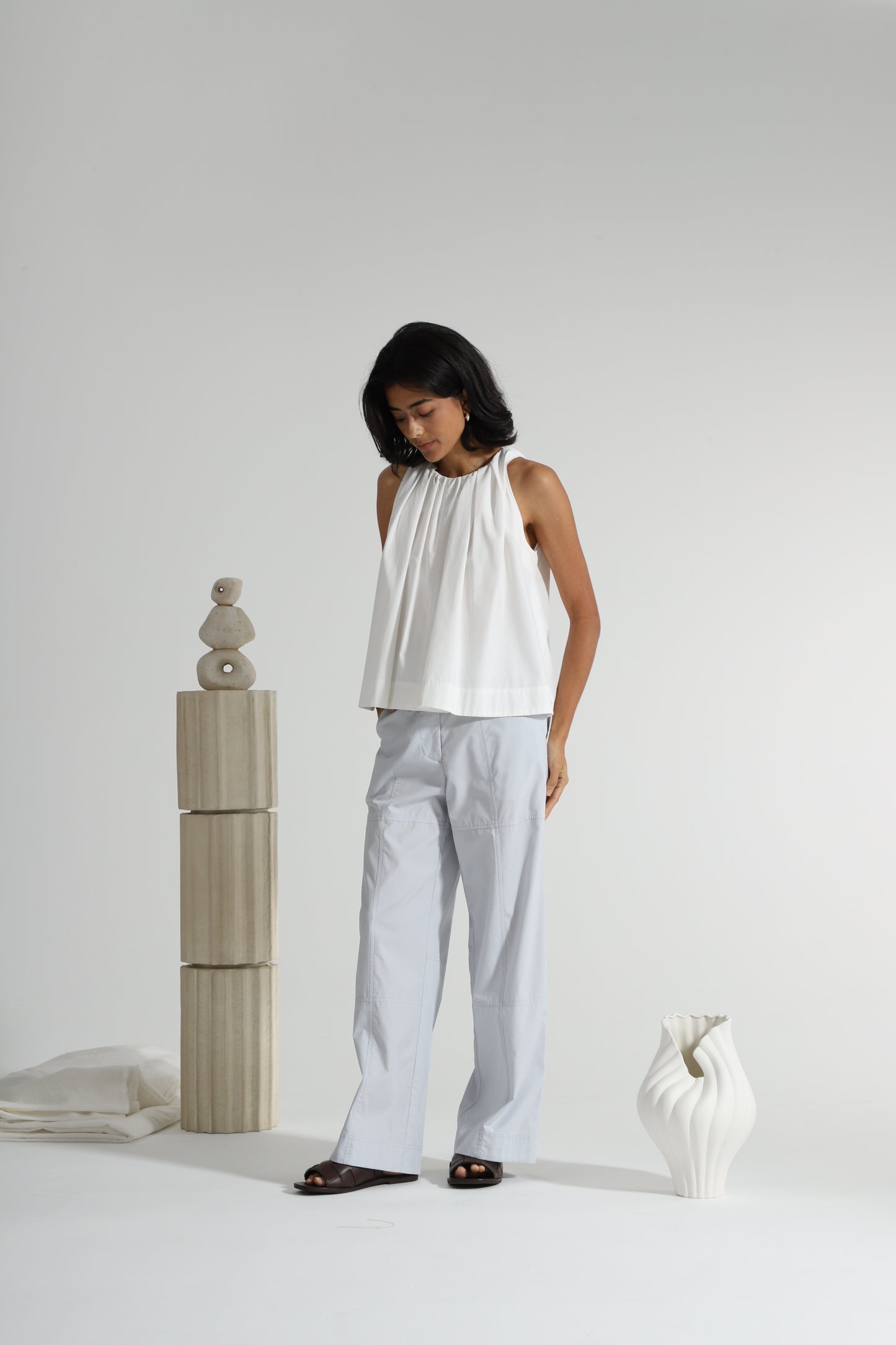 Gathered Neck Halter Top