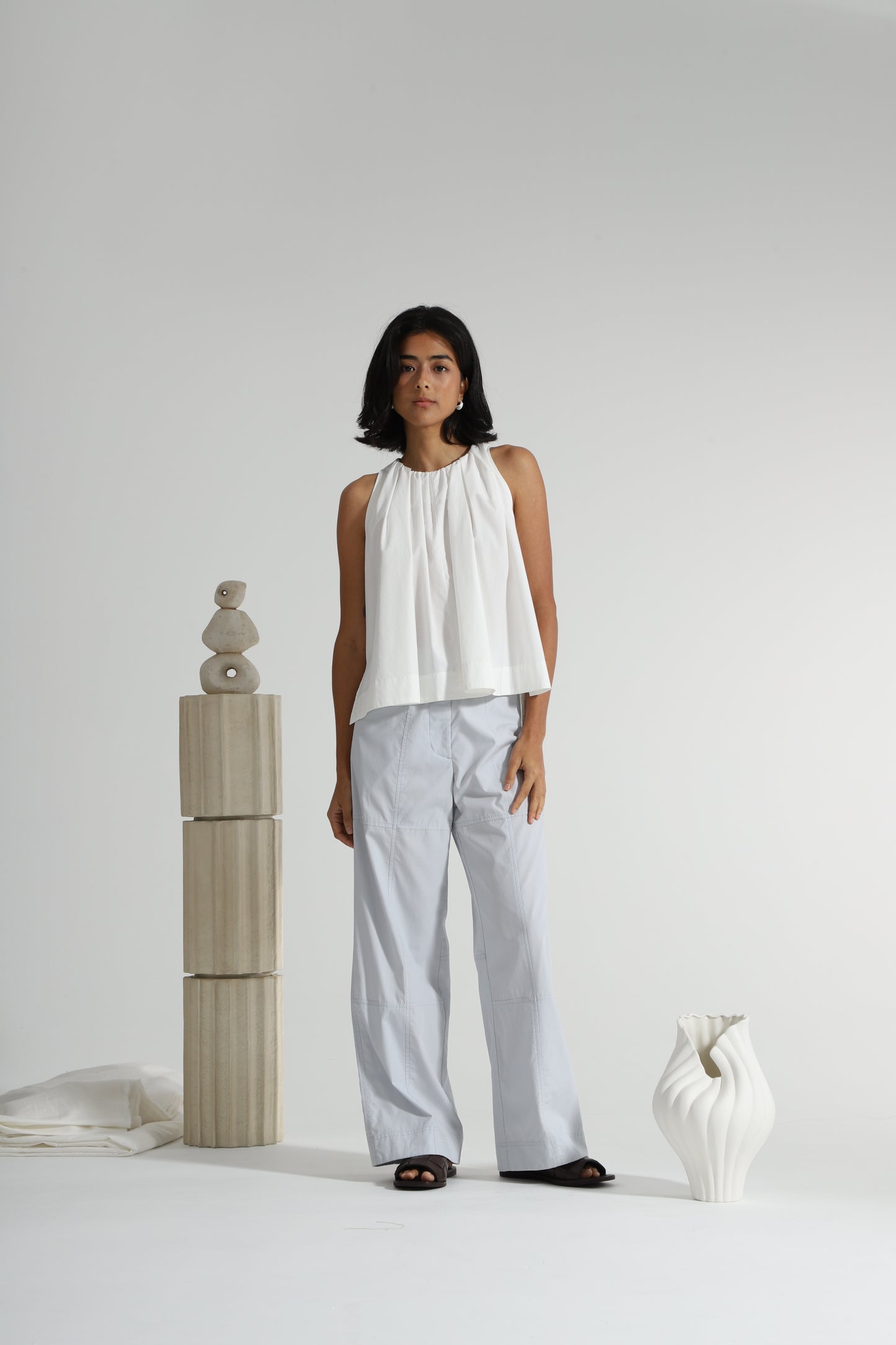 Gathered Neck Halter Top