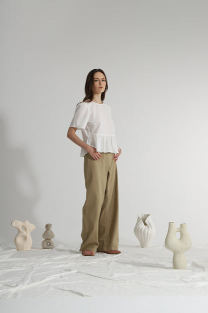 Belted Wide Leg Pants