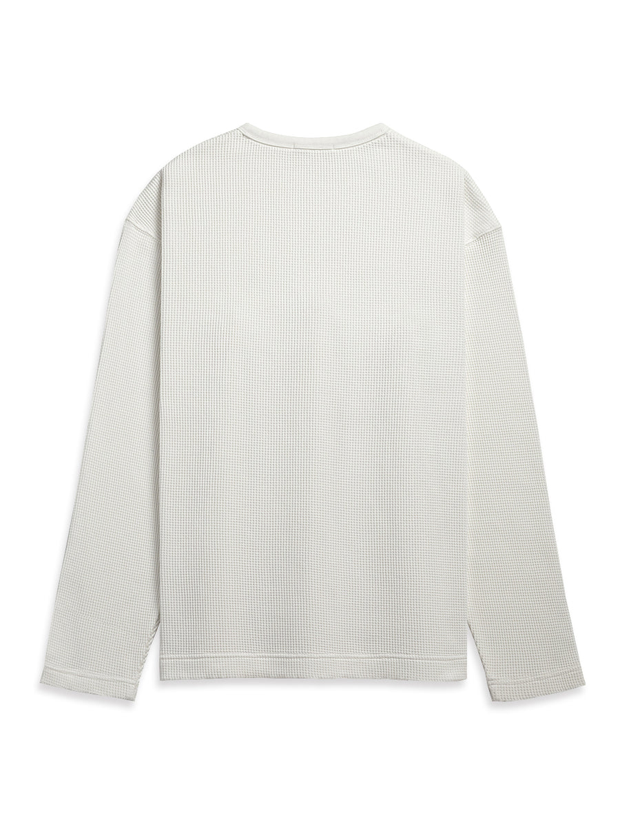 Henley Waffle L/S Crew Off White
