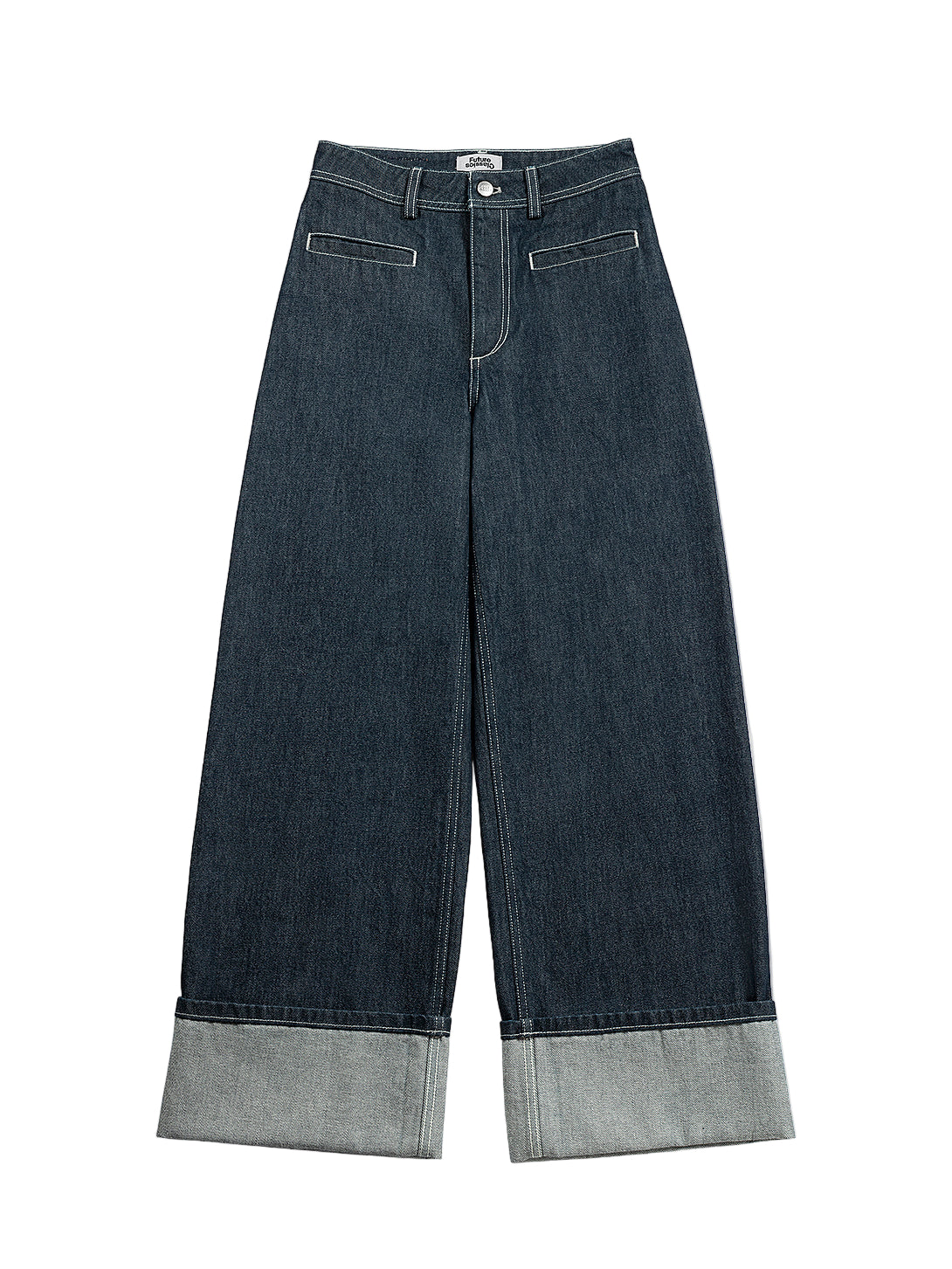 Cuffed Wide Leg Jeans