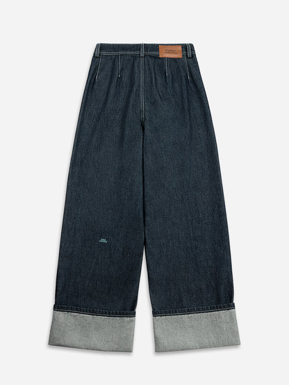 Cuffed Wide Leg Jeans