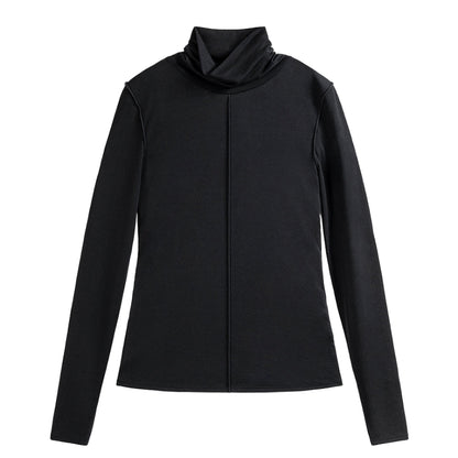 Exposed Seam Turtleneck Top