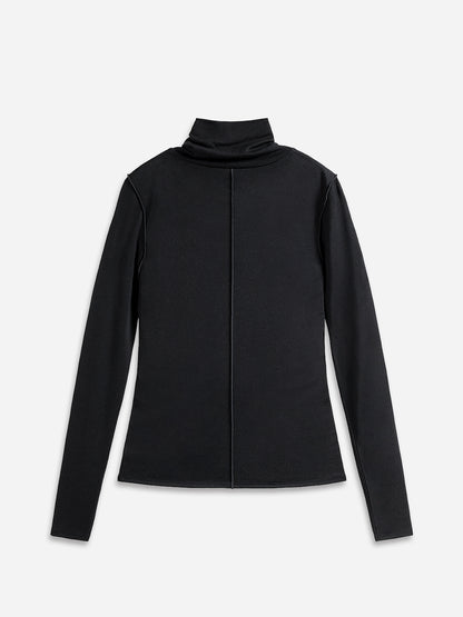 Exposed Seam Turtleneck Top