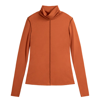 Exposed Seam Turtleneck Top