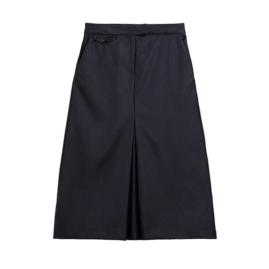 Wool Pinstriped Skirt