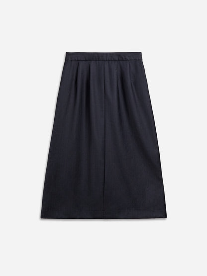 Wool Pinstriped Skirt