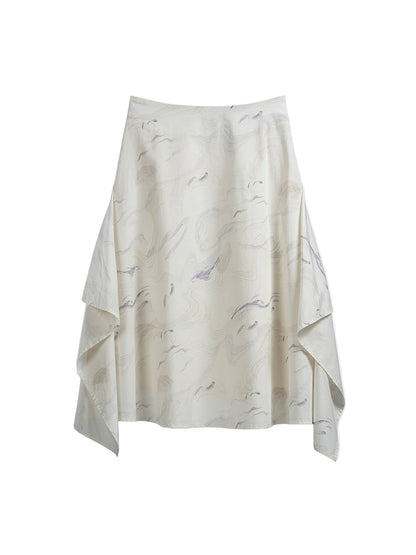 AOP Draped Skirt