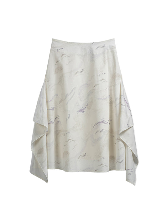 AOP Draped Skirt